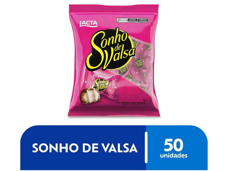 Pacote de Bombom Chocolate Sonho de Valsa - ao Leite 1kg Lacta Imagem de Pacote de Bombom Chocolate Sonho de Valsa - ao Leite 1kg Lacta