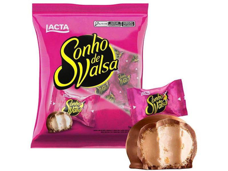 Pacote de Bombom Chocolate Sonho de Valsa - ao Leite 1kg Lacta Imagem de Pacote de Bombom Chocolate Sonho de Valsa - ao Leite 1kg Lacta