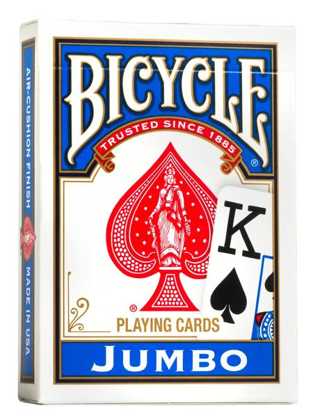 Imagem de Pacote de cartas de baralho Bicycle Jumbo Index, 12, vermelho e azul