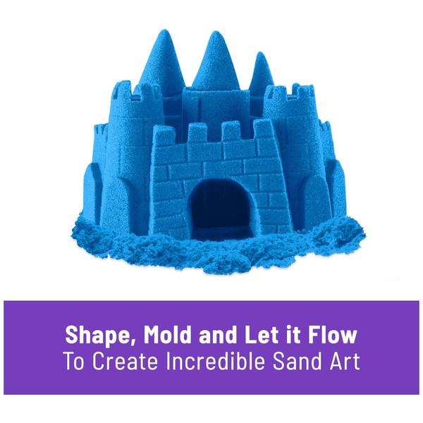 Imagem de Pacote de festa azul Play Sand Kinetic Sand de 26 peças para crianças a partir de 3 anos