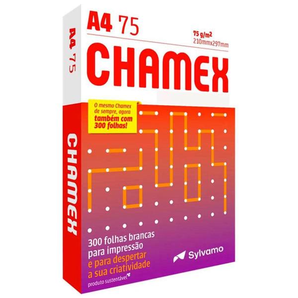 Imagem de Pacote de Folhas Papel A4 Chamex, 75g, 210x297mm, 300 Folhas, Branco - CMC075CA4