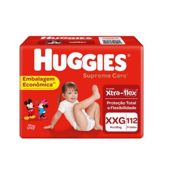 Imagem de Pacote de fralda huggies supreme care infantil  xxg com 112 unidades