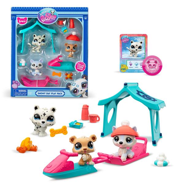 Imagem de Pacote de jogos Littlest Pet Shop Snowy Day LPS Gen 7 com bonecos