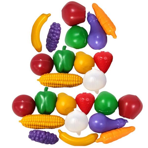 Imagem de Pacote de Legumes Vegetais Frutas para Cozinha Comidinha Infantil Meninas 24 pçs