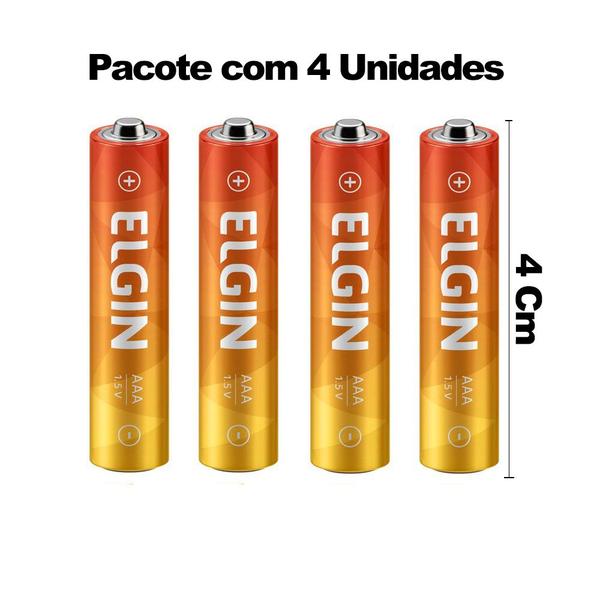 Imagem de Pacote de Pilha Elgin AAA de Zinco Com 4 Unidades