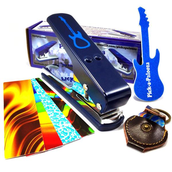 Imagem de Pacote de presente Guitar Pick Punch Pick-A-Palooza com suporte azul