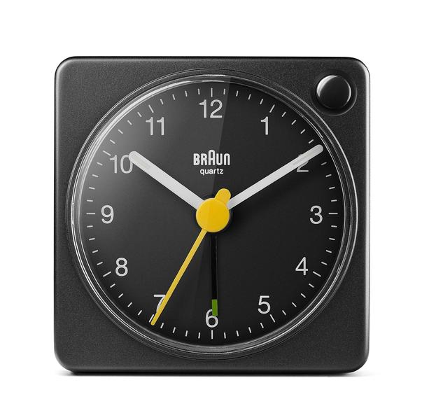 Pacote de presente para casa com despertador analógico de viagem preto clássico da Braun com soneca e luz, tamanho compacto, movimento silencioso de quartzo, alarme sonoro crescendo em preto, modelo BC02XB (pacote com 2) Imagem de Pacote de presente para casa com despertador analógico de viagem preto clássico da Braun com soneca e luz, tamanho compacto, movimento silencioso de quartzo, alarme sonoro crescendo em preto, modelo BC02XB (pacote com 2)