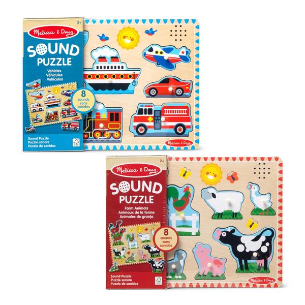 Imagem de Pacote de quebra-cabeça sonoro Melissa & Doug para crianças de 2 a 5 anos