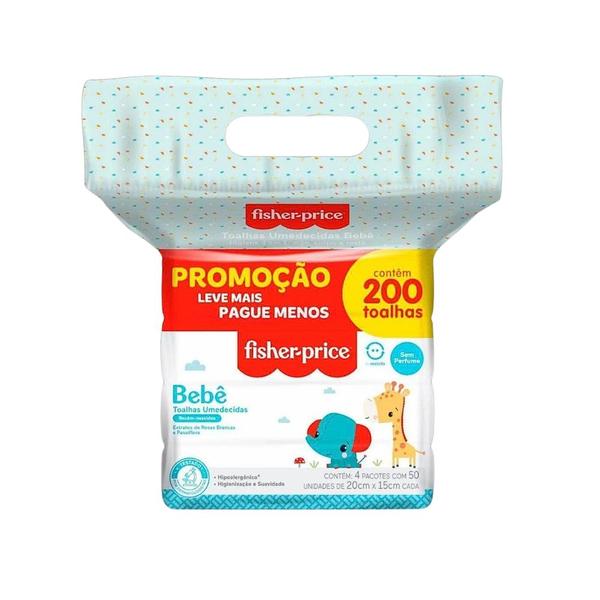 Imagem de Pacote de Toalhas Umedecidas 200 Folhas Sem Perfume 1522 Fisher Price