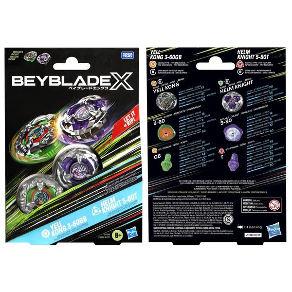 Imagem de Pacote duplo Beyblade X Yell Kong 60 ml e Helm Knight 80 g