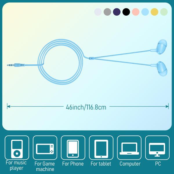 Pacote Earbuds Macarrie 200 para crianças, fones de ouvido de sala de aula de 3,5 mm Imagem de Pacote Earbuds Macarrie 200 para crianças, fones de ouvido de sala de aula de 3,5 mm