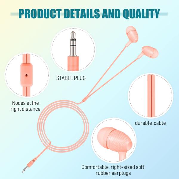 Pacote Earbuds Macarrie 200 para crianças, fones de ouvido de sala de aula de 3,5 mm Imagem de Pacote Earbuds Macarrie 200 para crianças, fones de ouvido de sala de aula de 3,5 mm