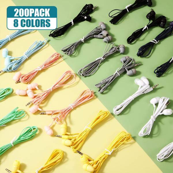 Pacote Earbuds Macarrie 200 para crianças, fones de ouvido de sala de aula de 3,5 mm Imagem de Pacote Earbuds Macarrie 200 para crianças, fones de ouvido de sala de aula de 3,5 mm
