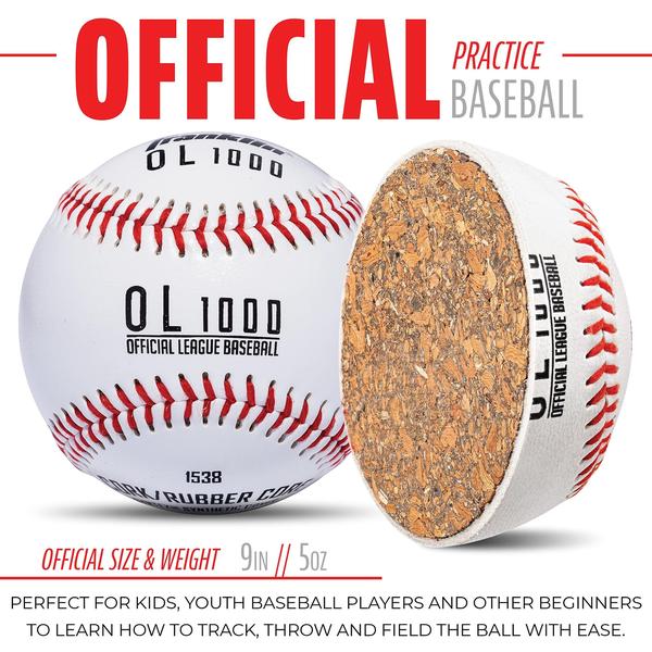 Imagem de Pacote oficial de 12 bolas de beisebol Franklin Sports OL1000