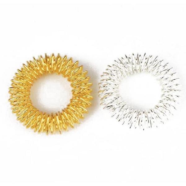 Pacote Spiky Sensory Finger Rings Wokex com 10 cores douradas Imagem de Pacote Spiky Sensory Finger Rings Wokex com 10 cores douradas