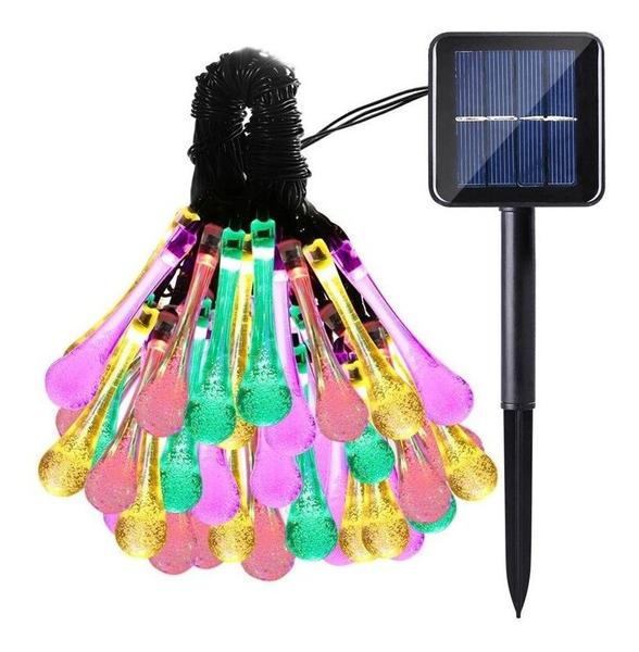 Imagem de Pacote X2 multicolorido Solar Garland Fairy Drops 30 LED de 6 m