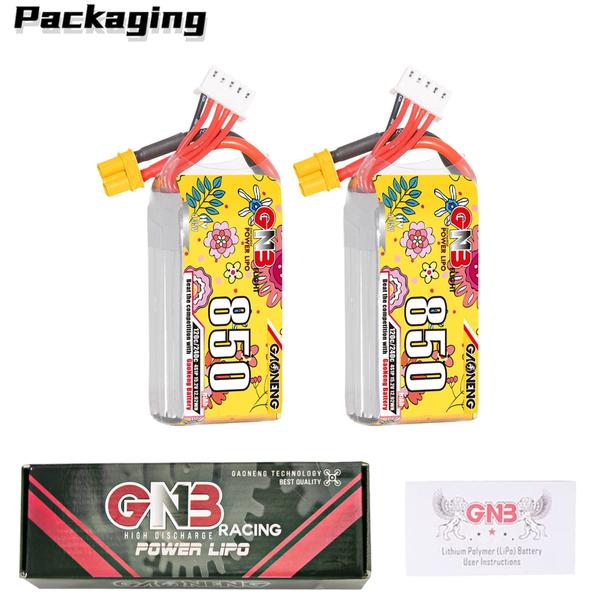 Imagem de Pacotes de bateria LiPo GAONENG GNB 4S 15.2V 850mAh 120C XT30