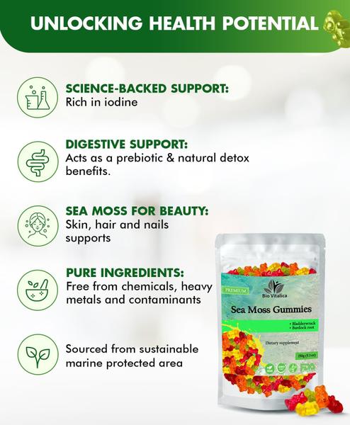 Imagem de Pacotes de gomas Sea Moss BIO VITALICA Irish Organic Vegan Keto