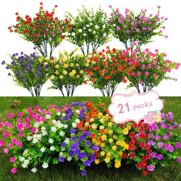 Pacotes de plantas artificiais WEAUSUP 21 resistentes a UV para jardim Imagem de Pacotes de plantas artificiais WEAUSUP 21 resistentes a UV para jardim