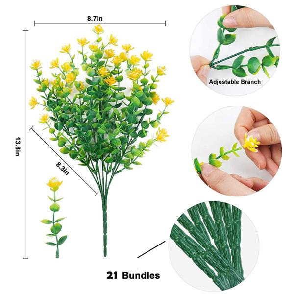 Pacotes de plantas artificiais WEAUSUP 21 resistentes a UV para jardim Imagem de Pacotes de plantas artificiais WEAUSUP 21 resistentes a UV para jardim