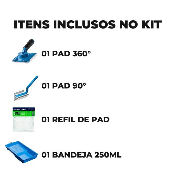 Imagem de Pad Para Pintura 360 + Pad 90 + Refil Pad + Bandeja 250Ml