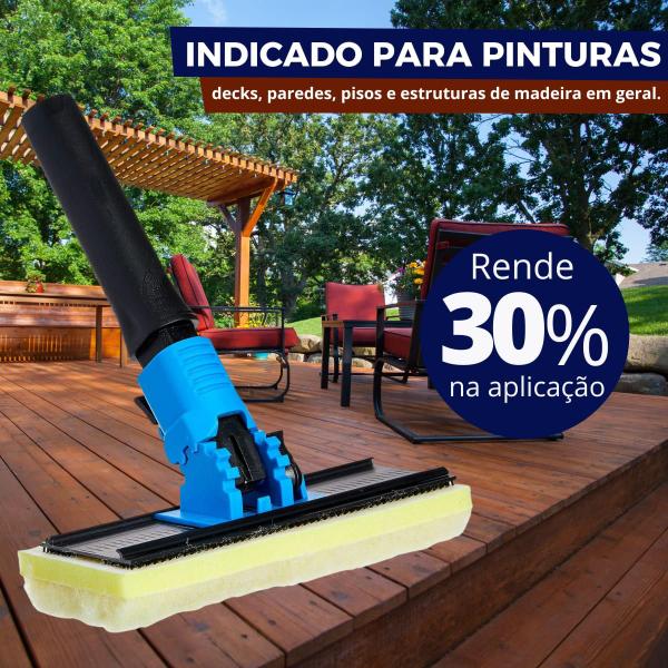 Imagem de Pad Para Pintura Deck Madeira Verniz Cabo Ajustável + Refil