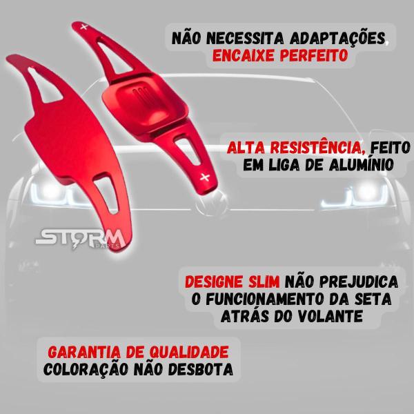 Imagem de Paddle Shift Volante Vermelho Vw Golf Jetta Polo Virtus Par