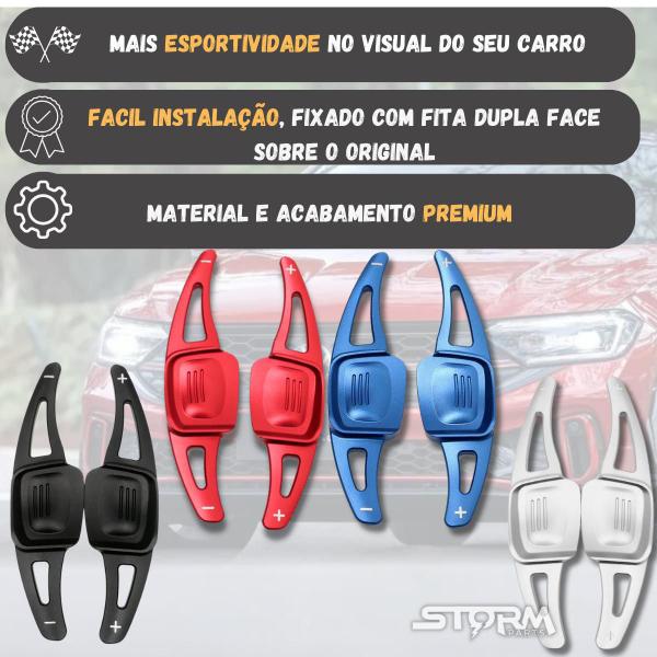 Imagem de Paddle Shift Vw Virtus Extensor Borboleta Volante Automático aleta cambio botão marcha 1.0 Comfortline 200 Tsi1.6 Msi Highline Sedan 1.4 Gts Sense