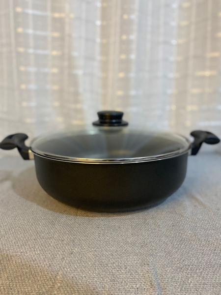 Imagem de PAELLA 30 cm WOK ANTIADERENTE COM TAMPA DE VIDRO COR PRETO - Tubarão