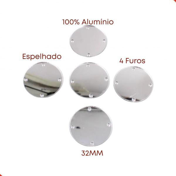 Imagem de Paete espelhado 4 furos 32mm em aluminio com 80 peças