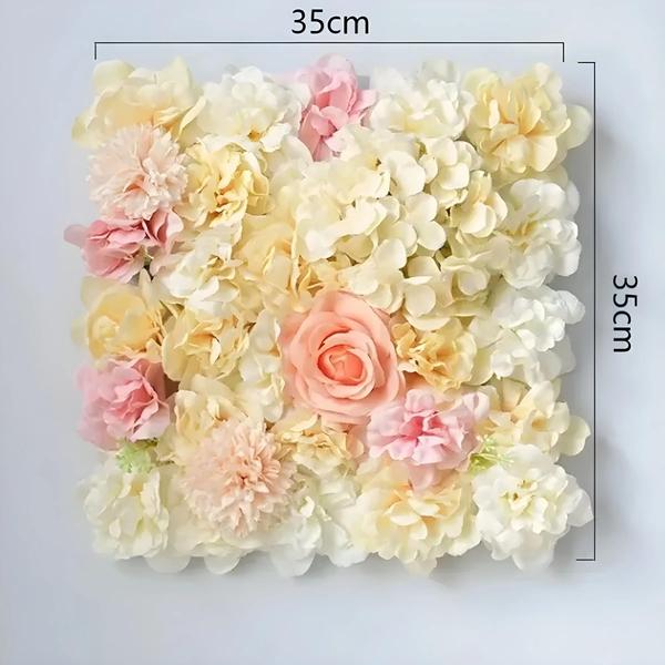 Imagem de Painéis de Parede com Flores Artificiais - Rosa, Hortênsia e Peônia - Ideal para Chá de Bebê, Casamento e Festa