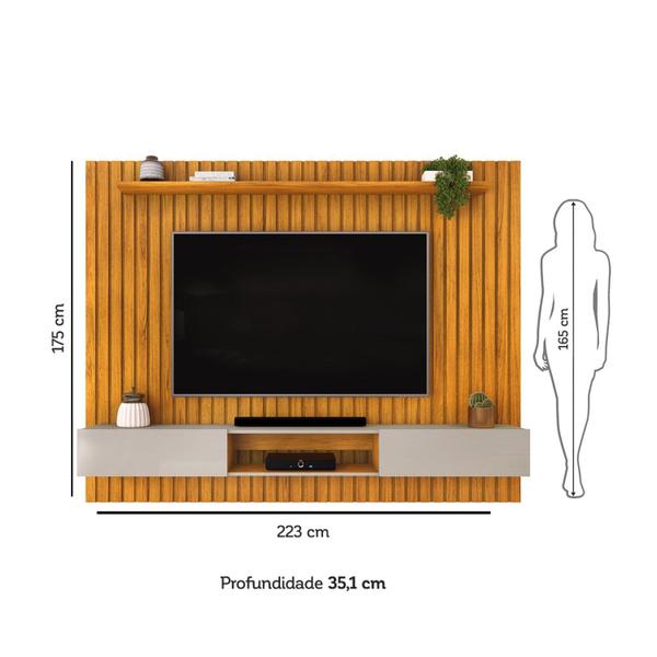 Imagem de Painel 220cm para Tv até 75 Polegadas Luca Cedro/Bali