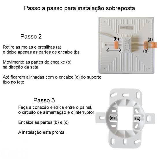 Imagem de Painel 25W LED Borda Infinita Quadrado 2 em 1 Branco Quente 3000K Bivolt