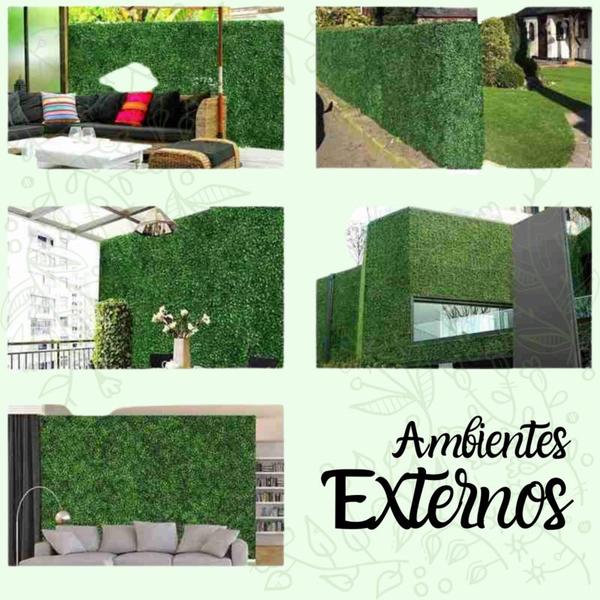 Imagem de Painel 60x40 capim simples placa artificial de parede verde luxo decoração