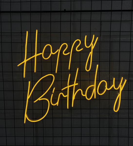 Imagem de Painel Acrílico Neon Happy Birthday Feliz Aniversário Festas