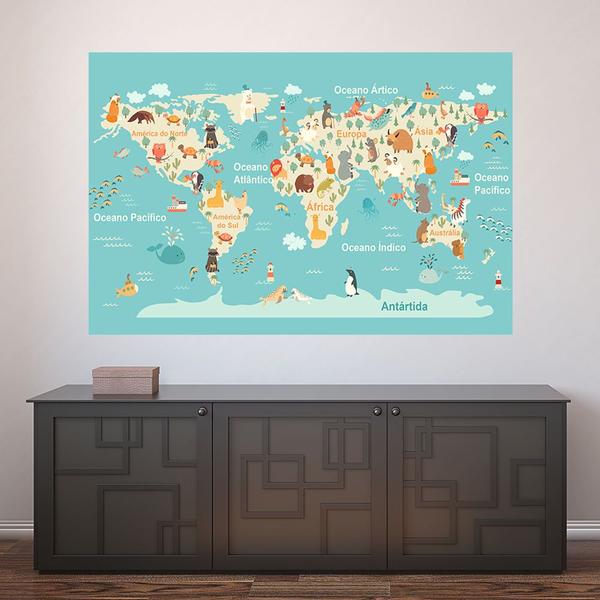 Painel Adesivo de Parede - Mapa Mundi - Mundo - 1344png - Allodi Imagem de Painel Adesivo de Parede - Mapa Mundi - Mundo - 1344png