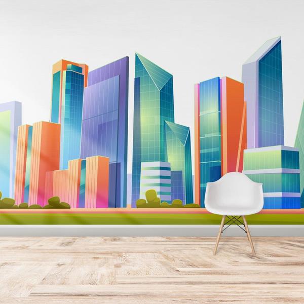 Imagem de Painel Adesivo Papel de Parede Cidade N015292 3,00X2,90M