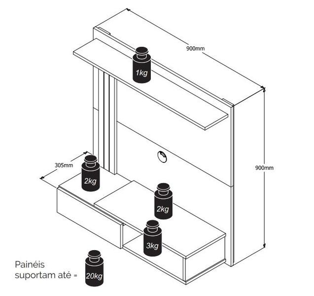 Imagem de Painel até 32 Polegadas Porta Tulipa Plus cores - Comprar Moveis para sua Casa