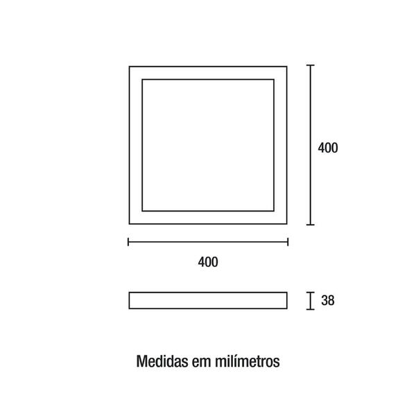 Imagem de Painel Backlight LED Sobrepor Quadrado Alumínio 32W 4.100K  Branco - Blumenau