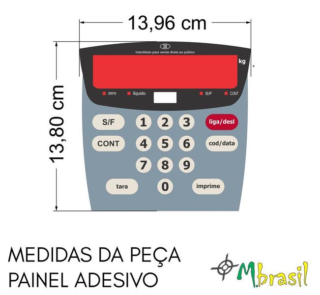 Imagem de Painel Balança Filizola Idm Led Cinza 16 Teclas  - Cód 1055