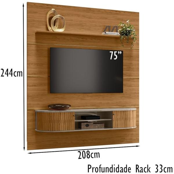 Imagem de Painel Bancada Piso Teto 244x208cm TV 75 BG7191 Fenddi Naturale MDT