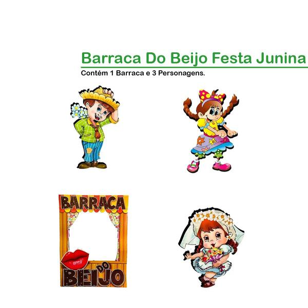 Imagem de Painel Barraca Do Beijo Festa Junina Interativo Decoração Retangular Arraiá