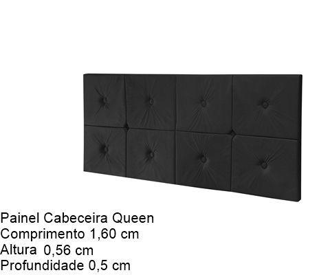 Imagem de Painel Botão Boutik Cama Box Queen 1,60 Cor Preto - JM Casa dos Móveis