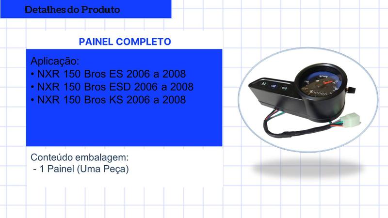 Imagem de Painel Bros Nxr 150 Bros 2006 2007 2008 Modelo Original