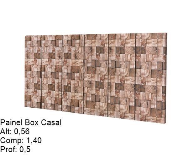 Imagem de Painel Cabeceira Box Casal 1,40 Estampa Marrom Comprar