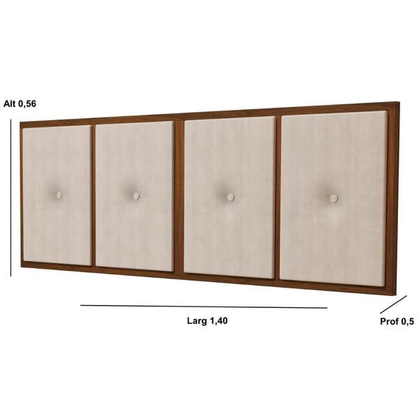 Imagem de Painel Cabeceira Box Casal 1,40 Madeira Suede Bege - Comprar Moveis em Casa