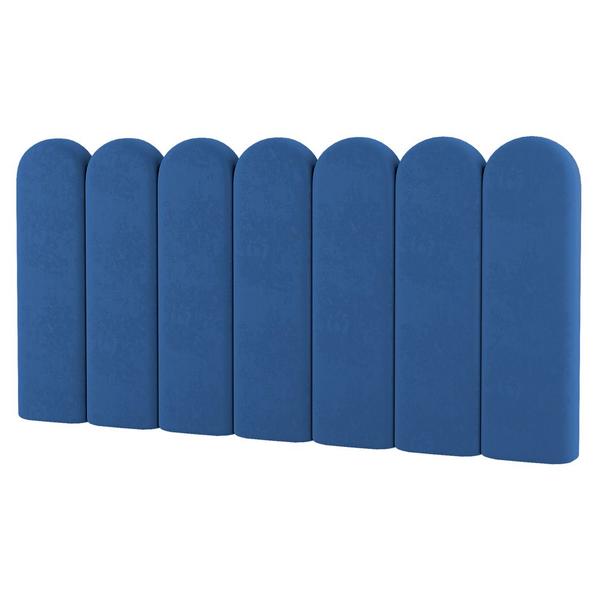 Imagem de Painel Cabeceira Cama Box Solteiro Lana 90cm Suede Azul - Desk Design