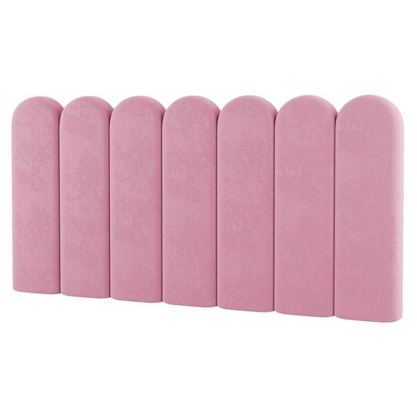 Imagem de Painel Cabeceira Cama Box Solteiro Lana 90cm Suede Rosa - Abmaza