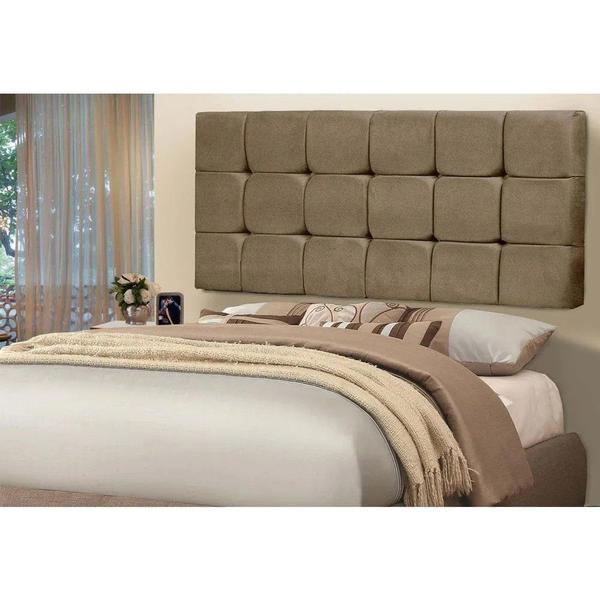 Imagem de Painel Cabeceira De Casal 140cm Para Cama Box Espanha Suede Capuccino - DS Móveis