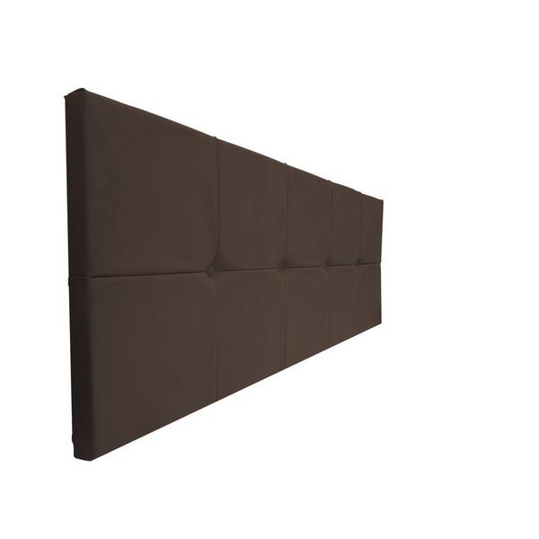 Imagem de Painel Cabeceira De Casal King 190cm Para Cama Box Nina Suede Marrom - DS Móveis